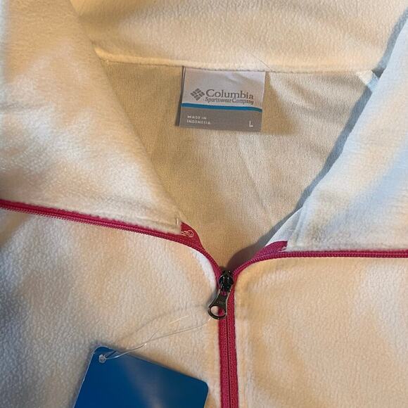 Columbia Women's 1/4 Zip Breast Cancer White Pullover.  NWT.  Size Large - Picture 3 of 7